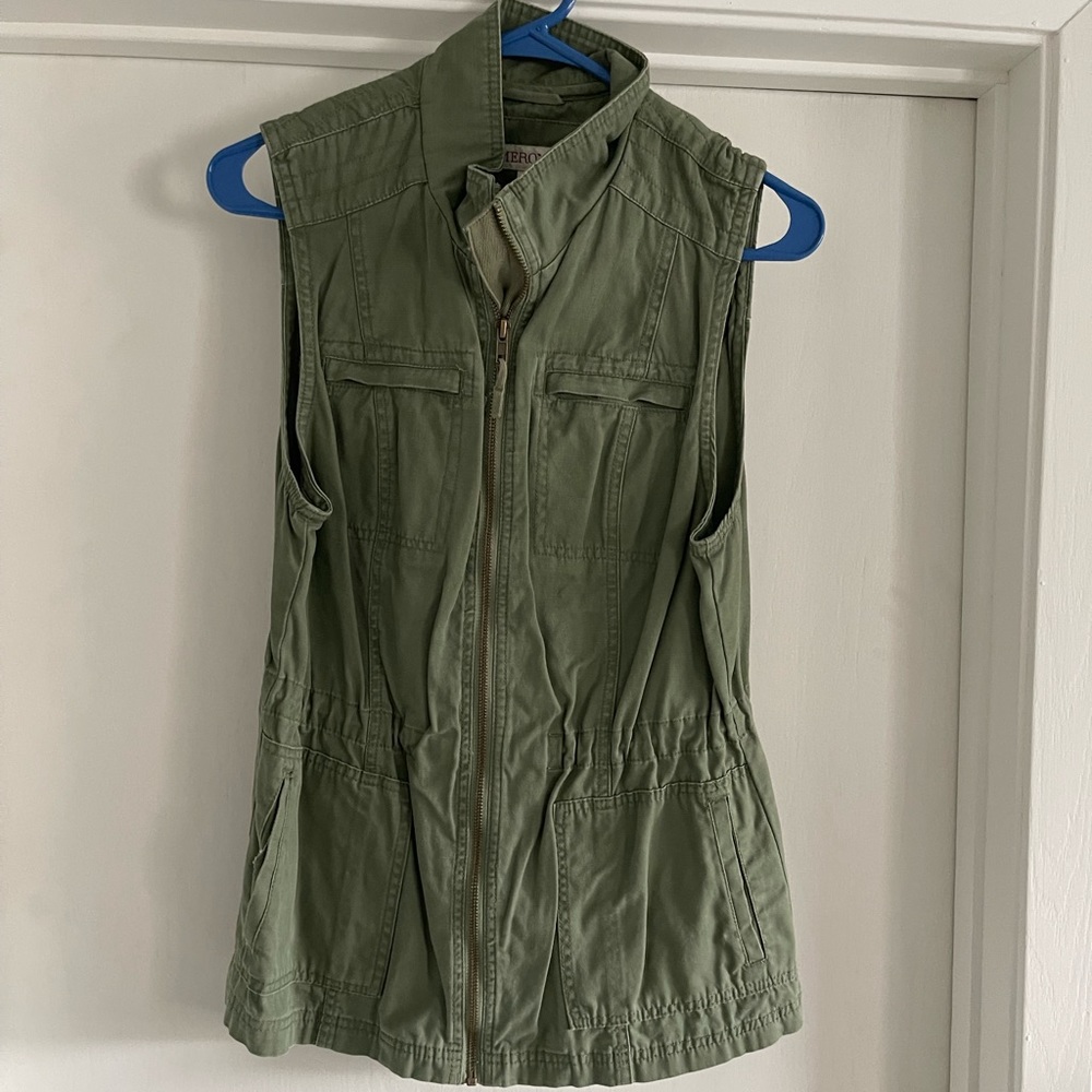 Olive green utility vest